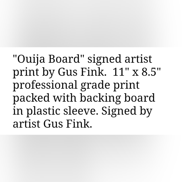 Gus Fink Studios Ouija Board Dark Ghosts 11" x 8.5" NEW - Picture 2 of 5